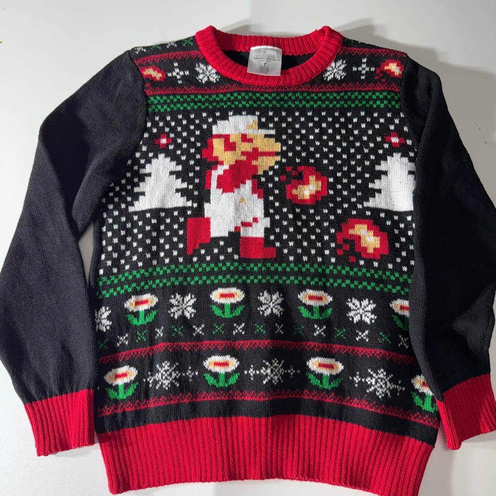 Super Mario Christmas Ugly Sweater Size 7 Jumping Beans